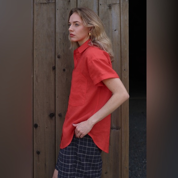 Power of my People Rust Wayward Fit Ss button up shirt, size xxs - Picture 2 of 13